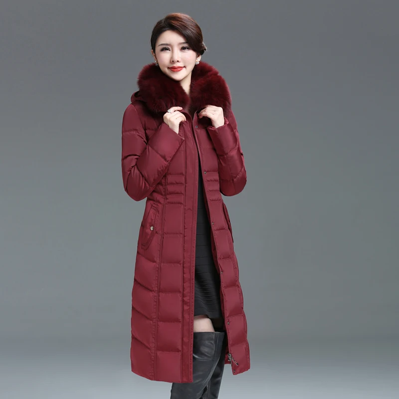 Shengyu Boya Thickeneded Middle-Aged and Elderly Mothers Over-The-Knee Long down Jacket Women's Jacket Slim Jacket New Style - Image 2