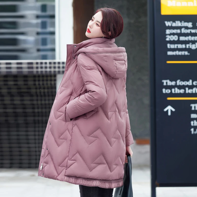 Shengyu Boya Middle-Aged and Elderly Ladieswear's Mid-Length down Jacket Women's Jacket Thickened New Outerwear Casual Detachable Hat - Image 5