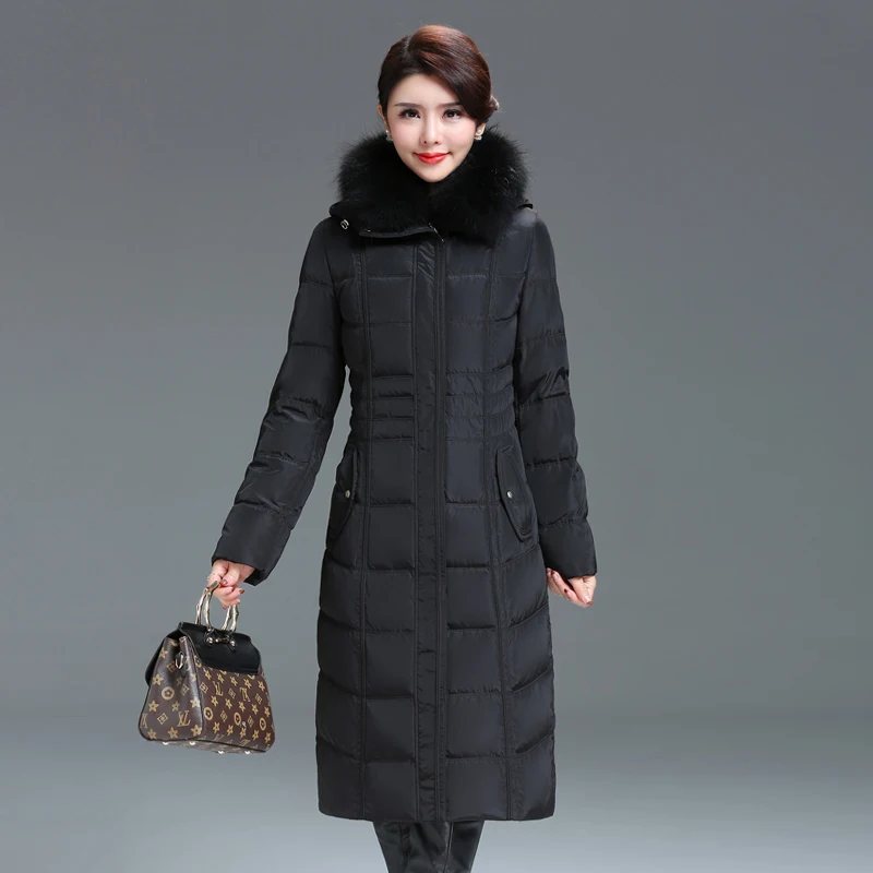 Shengyu Boya Thickeneded Middle-Aged and Elderly Mothers Over-The-Knee Long down Jacket Women's Jacket Slim Jacket New Style - Image 4