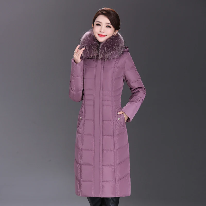 Shengyu Boya Thickeneded Middle-Aged and Elderly Mothers Over-The-Knee Long down Jacket Women's Jacket Slim Jacket New Style - Image 5