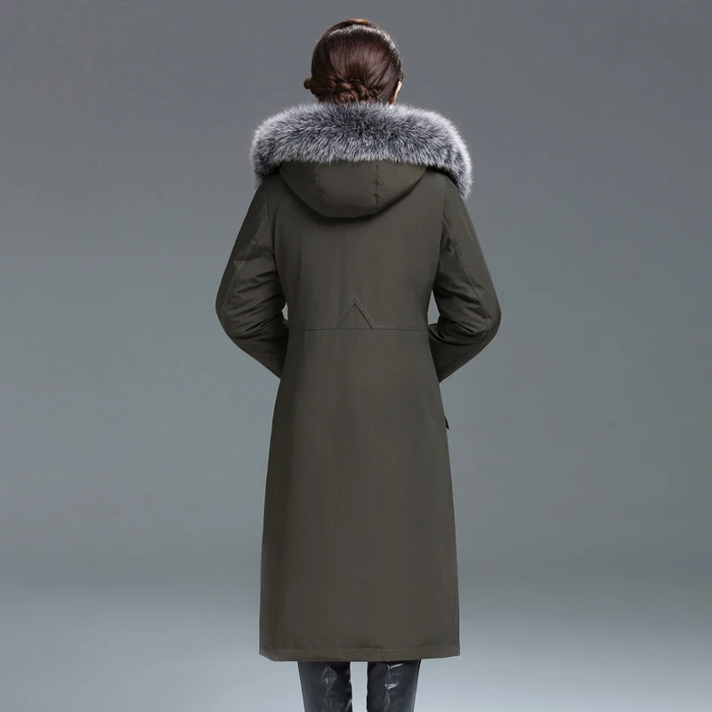 Shengyu Boya Middle-Aged and Elderly Mothers Over-The-Knee Long down Jacket Women's Fox Fur Collar New Style - Image 6